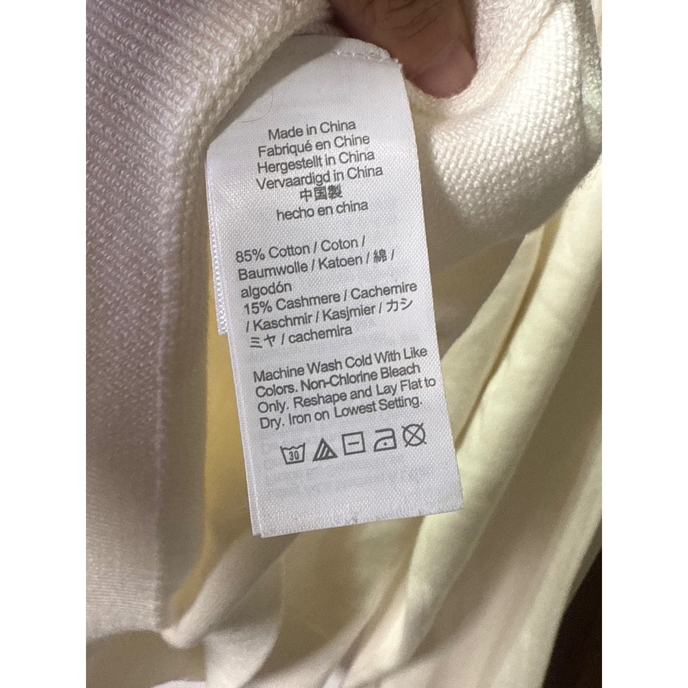 J. Crew Women's Crewneck Pullover sweater Ivory Sz XL Cotton/Cashmere Blend NWOT - Picture 5 of 5